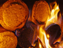 Verbrennen runde GROSS Holz Briketts