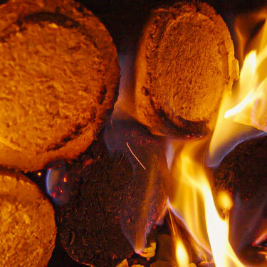 Verbrennen runde GROSS Holz Briketts